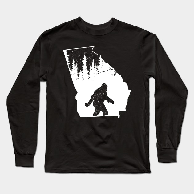 Bigfoot Georgia State Map Gifts Long Sleeve T-Shirt by Tesszero